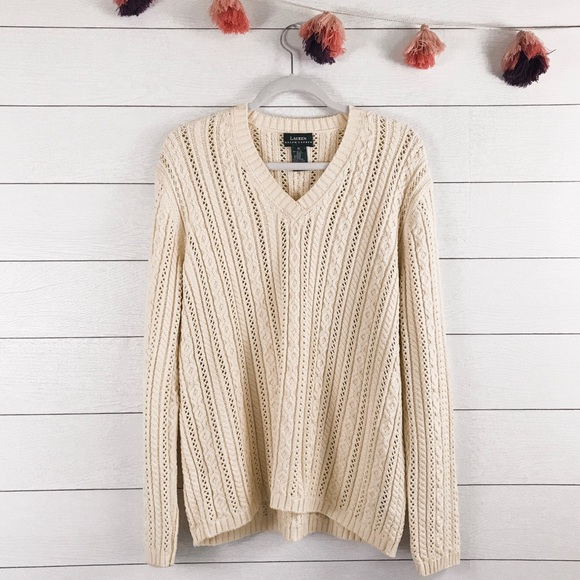 Lauren Ralph Lauren Sweaters - LRL | Vintage Cream Chunky Cable Knit Sweater